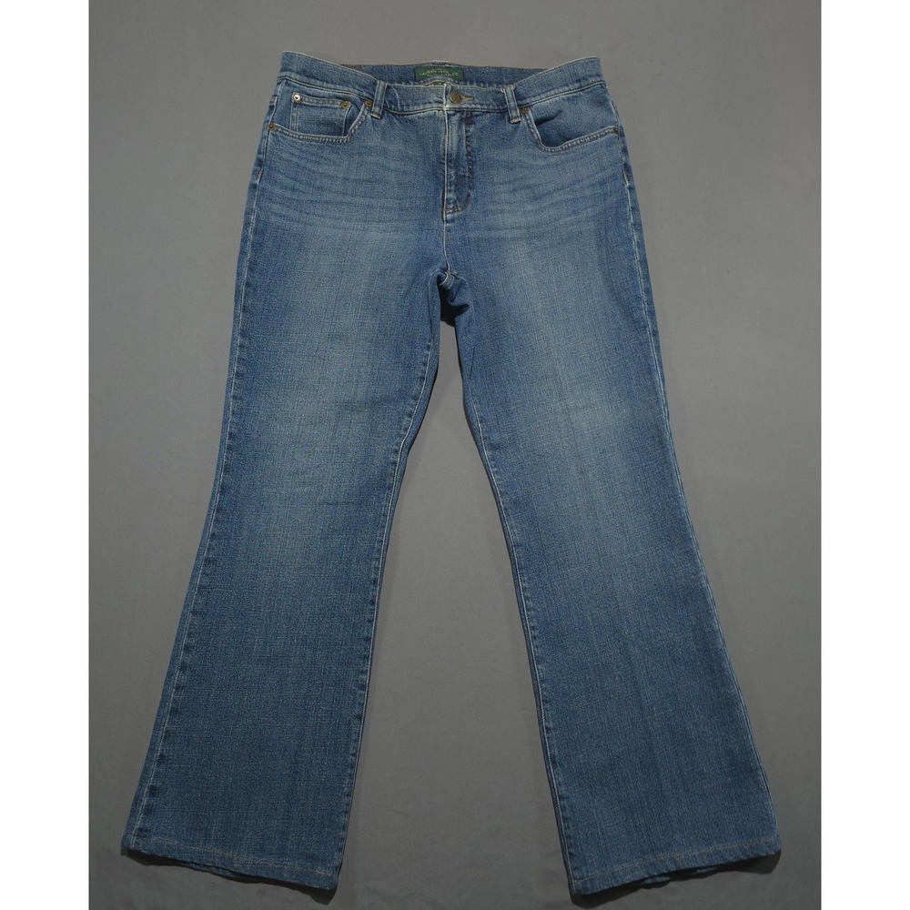 Lauren Jeans Co Ralph Lauren Womens 14 Blue Cotton Stretch Bootcut Jeans